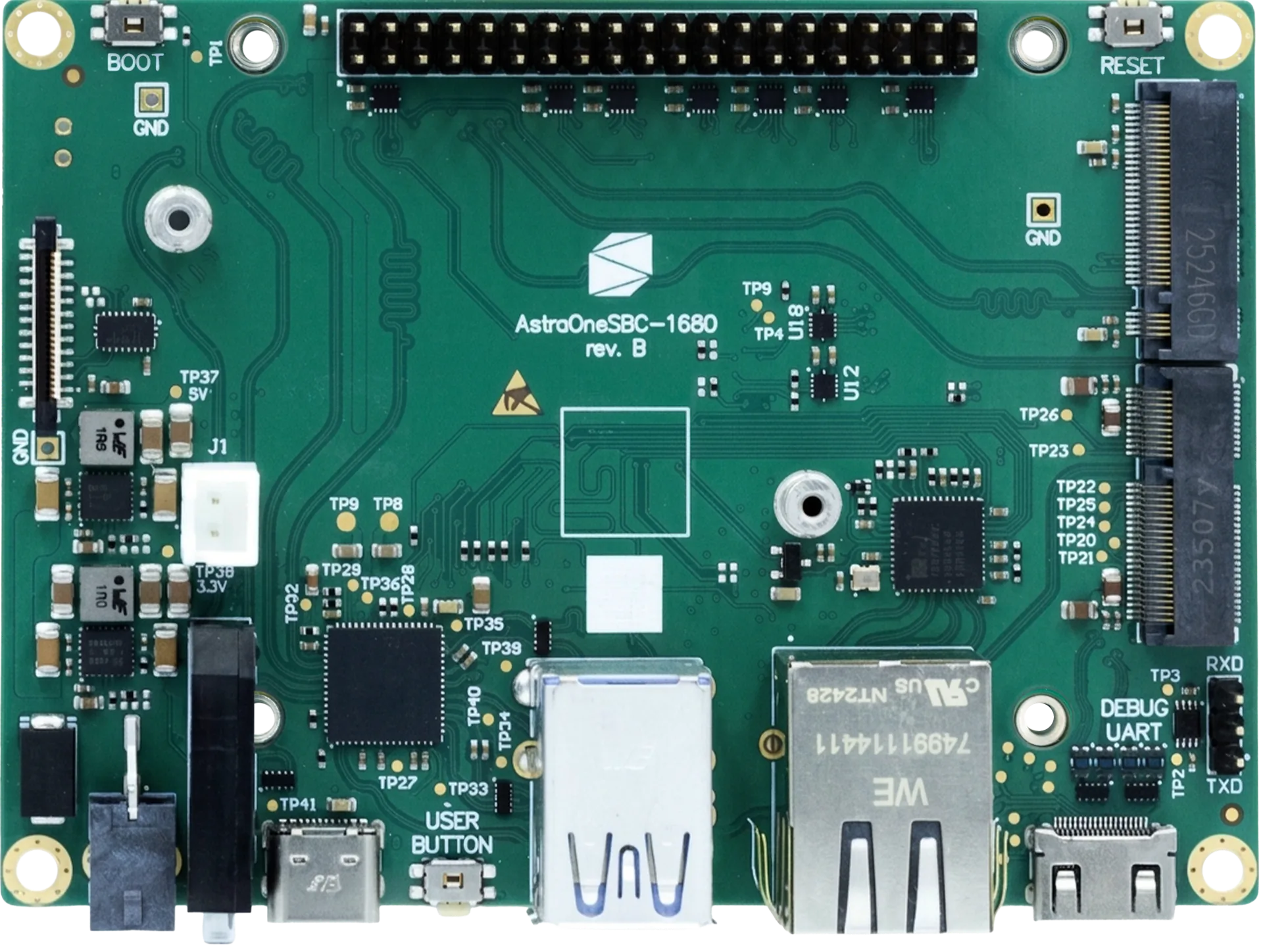 Grinn AstraOneSBC-1680 front PCB view