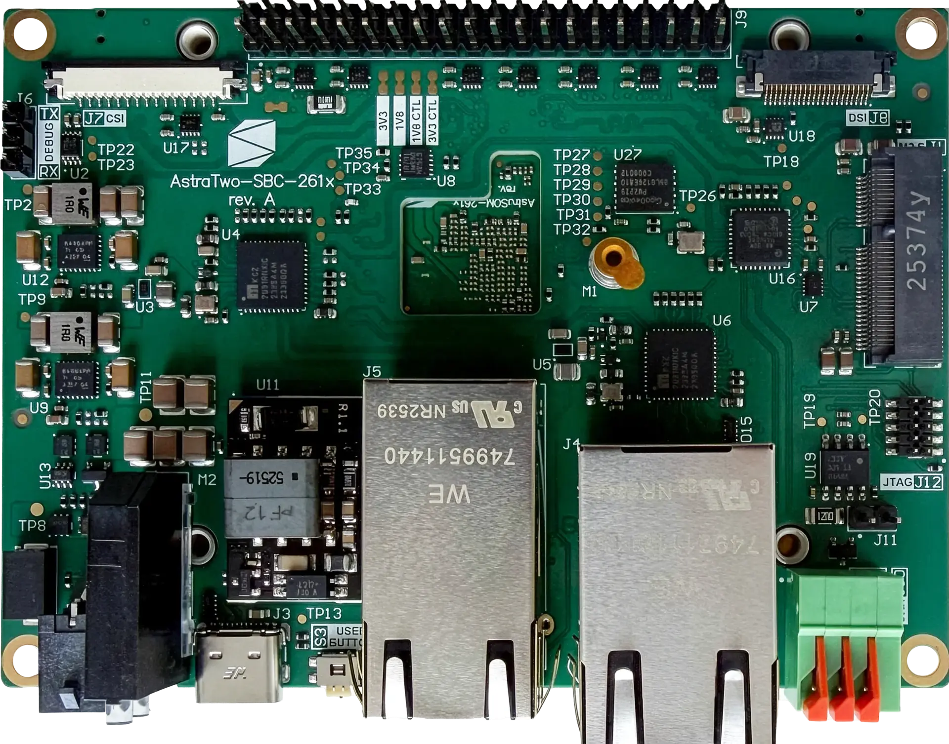 Grinn AstraTwoSBC-2619 front PCB view